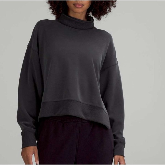 lululemon athletica Sweaters - LULULEMON Softstreme Turtleneck Pullover Size 8 Gray Knit Oversized Athleisure